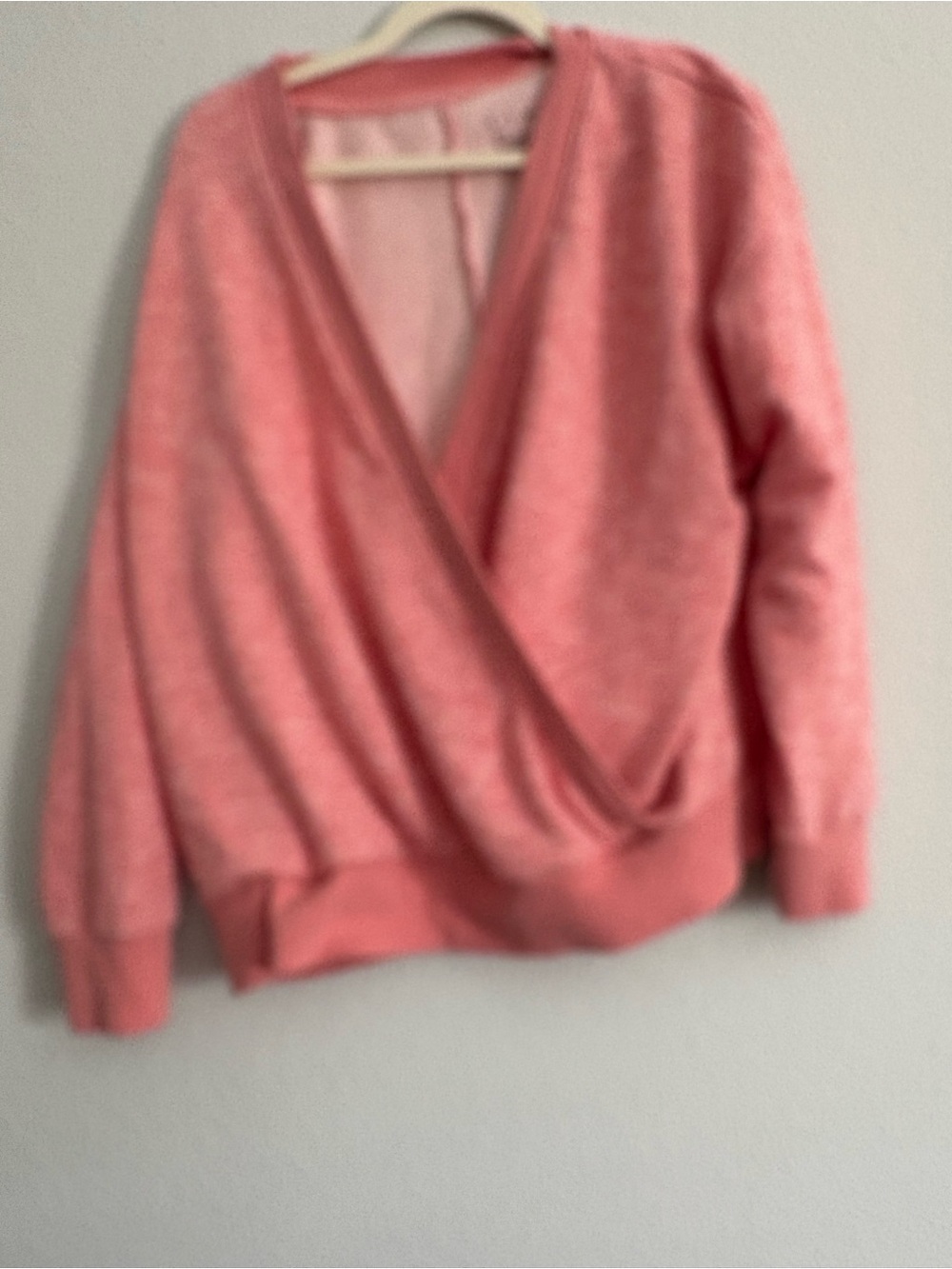 LIVI Land Bryant Soft Wrap-Front light Coral Women’s pullover Sweater